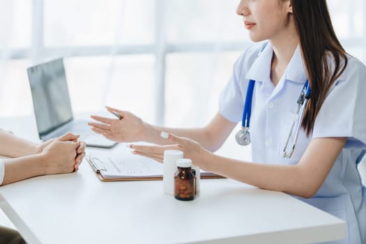 A doctor psychologist is giving counseling to a depressed patient.