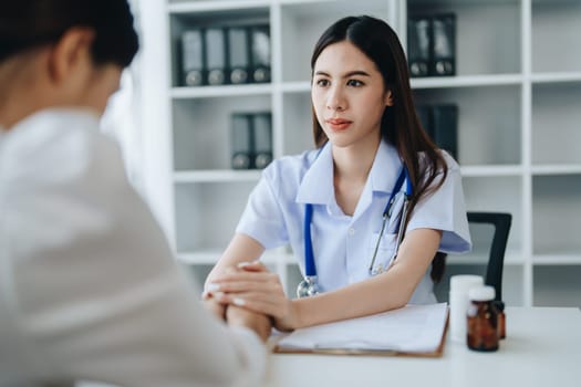 A doctor psychologist is giving counseling to a depressed patient.