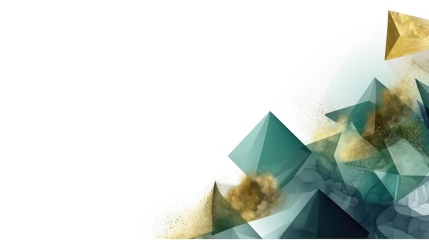 Abstract watercolor artwork mixed with buzzy geometric shapes for background of social media banner generative AI image