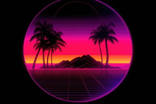 Synthwave Triangle, photorealistic. Generative AI image weber.