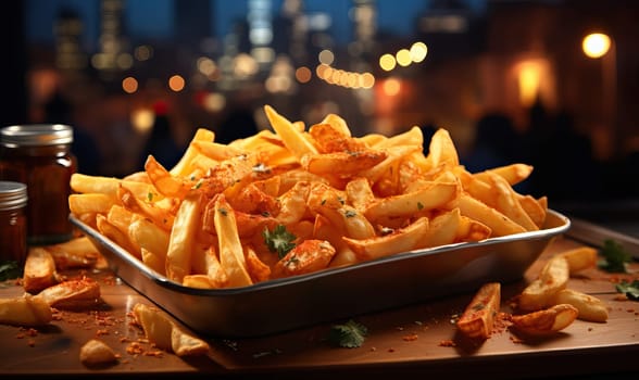 Potato chips in a cup on a blurred background. Selective focus.