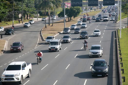 salvador, bahia, brazil - january 31, 2022: Vehicle movement on Avenida Luiz Viana - Paralela - in the city of Salvador.