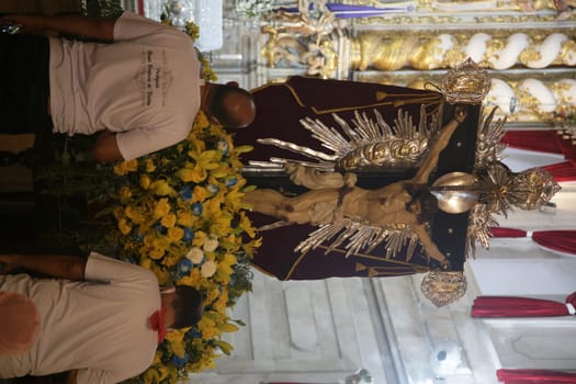 salvador, bahia, brazil - january 1, 2022: Devotees during mass at Conceicao da Praia church in Salvador city.