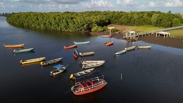 conde, bahia, brazil - september 9, 2024: fishing boat port in the district of Siribinha in the municipality of Conde.