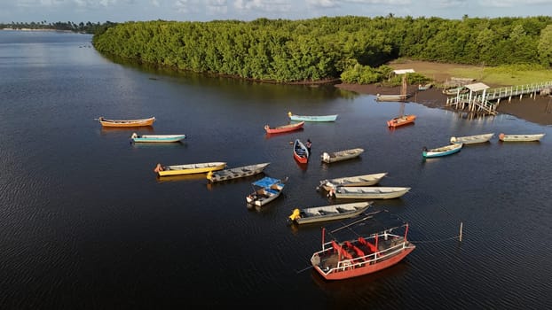 conde, bahia, brazil - september 9, 2024: fishing boat port in the district of Siribinha in the municipality of Conde.