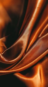 Red silk fabric with gold embroidery detailing laying on a surface, creating a luxurious and elegant textile background