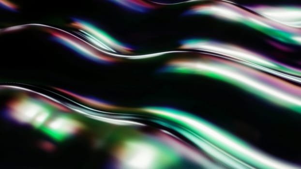 Dive into a colorful world of movement with this abstract 3d rendering background, featuring iridescent wavy shapes reflecting vibrant hues and casting smooth shadows