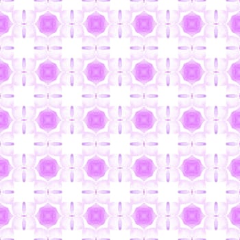 Textile ready noteworthy print, swimwear fabric, wallpaper, wrapping. Purple trending boho chic summer design. Watercolor medallion seamless border. Medallion seamless pattern.