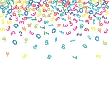 Scattered letters of latin alphabet. Colorful childish floating characters of English language. Foreign languages study concept. Back to school banner .