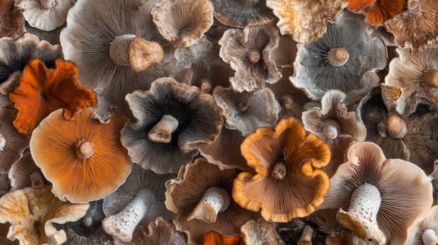 Abstract pattern created from different mushroom