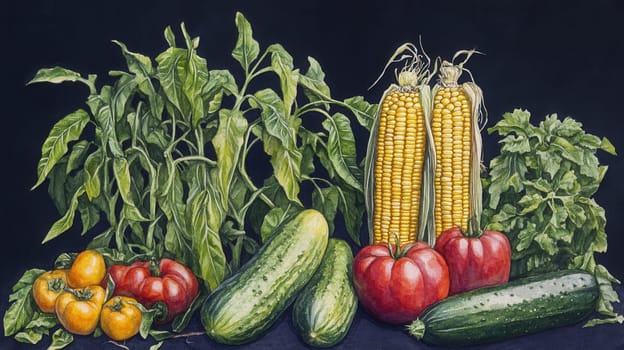 Detailed botanical drawing of vegetable