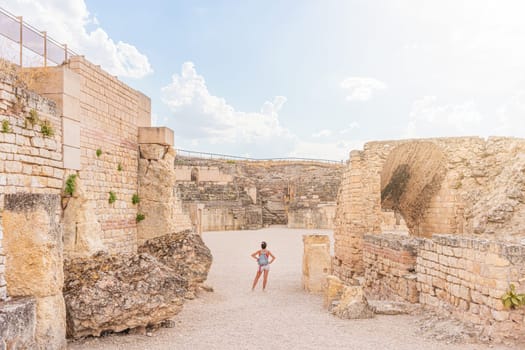 Amphitheatre of the Roman city of Segobriga on a summer day