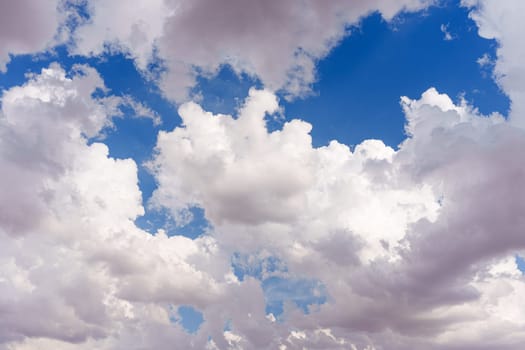 Photo of a beautiful blue sky with clouds on a summer day