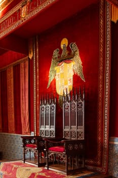 Segovia, Spain, September 25, 2022: Photo of the Throne Room of the Alcazar of Segovia in Spain