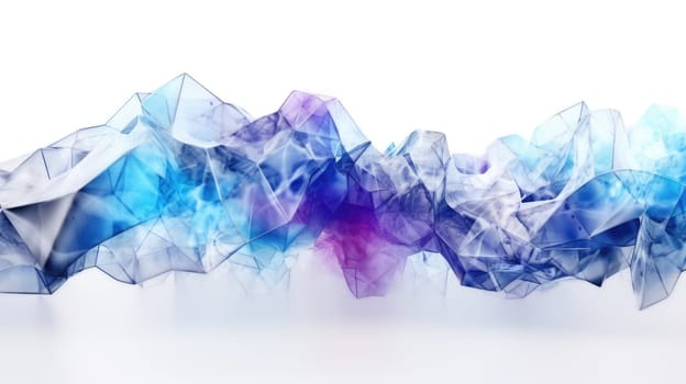 Abstract watercolor artwork mixed with buzzy geometric shapes for background of social media banner generative AI image