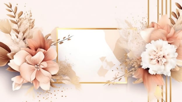 Watercolor abstract design for background of wedding or buzzy social media banner generative AI