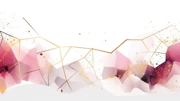 Abstract watercolor artwork mixed with buzzy geometric shapes for background of social media banner generative AI image