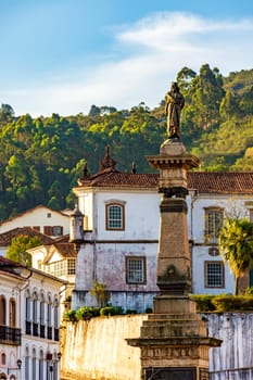 Monument in honor of Tiradentes in the central square of the historic city of Ouro Preto in Minas Gerais