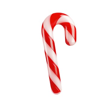 Close up of candy cane isolated on white background