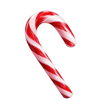 Close up of candy cane isolated on white background