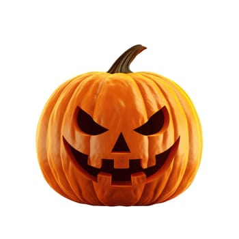 Halloween Jack o Lantern Pumpkin with a spooky face. Isolated on a white background