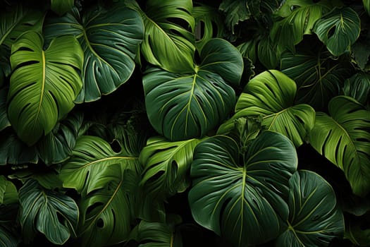 Exotic Monstera Leaf Seamless Pattern for Summer Vibes. AI Generative