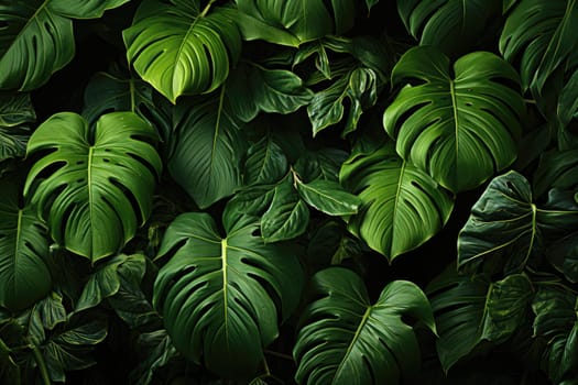 Exotic Monstera Leaf Seamless Pattern for Summer Vibes. AI Generative