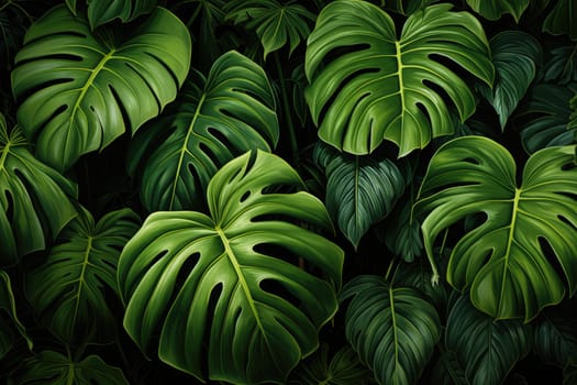 Exotic Monstera Leaf Seamless Pattern for Summer Vibes. AI Generative