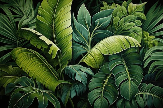 Exotic Monstera Leaf Seamless Pattern for Summer Vibes. AI Generative