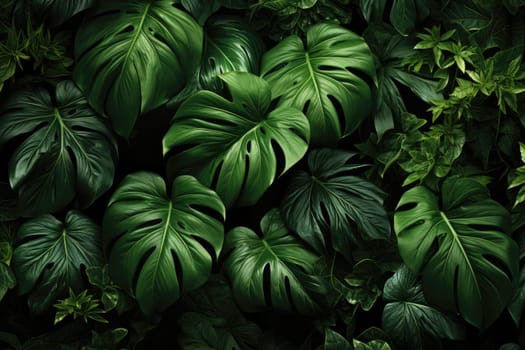 Exotic Monstera Leaf Seamless Pattern for Summer Vibes. AI Generative