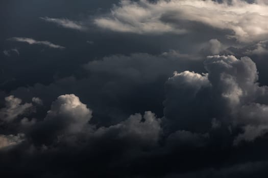 Dramatic clouds before a thunderstorm. Abstract natural background. 