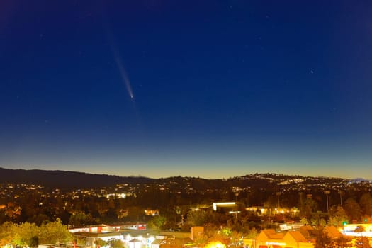Comet Tsuchinshan-ATLAS seen in the California sky right after dusk taken on October 14, 2024