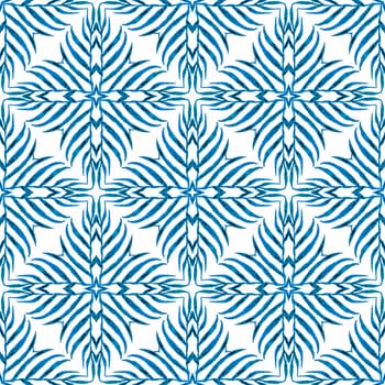 Hand drawn green mosaic seamless border. Blue stylish boho chic summer design. Mosaic seamless pattern. Textile ready amazing print, swimwear fabric, wallpaper, wrapping.