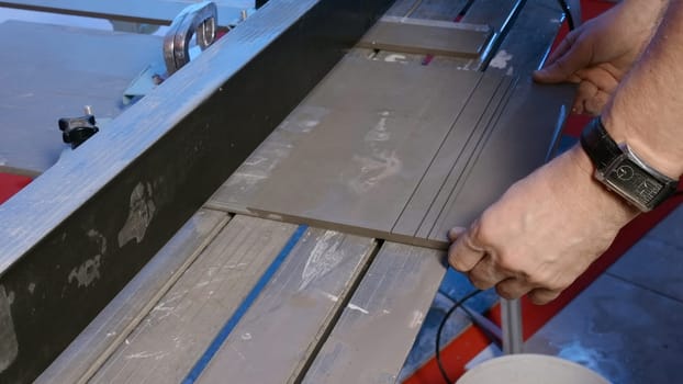 Restoration of the apartment. Creative. They sharpen wooden boards that will then be laid and made new tables and shelves. High quality 4k footage