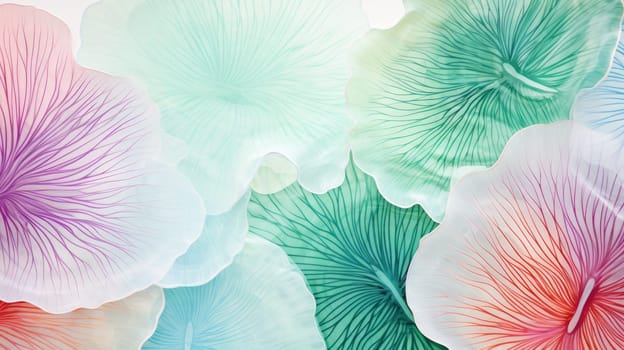 Delicate flower petals in pastel colors on a white background. Isolated on a white background..