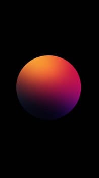 Gradient sphere with vibrant colors on black background.