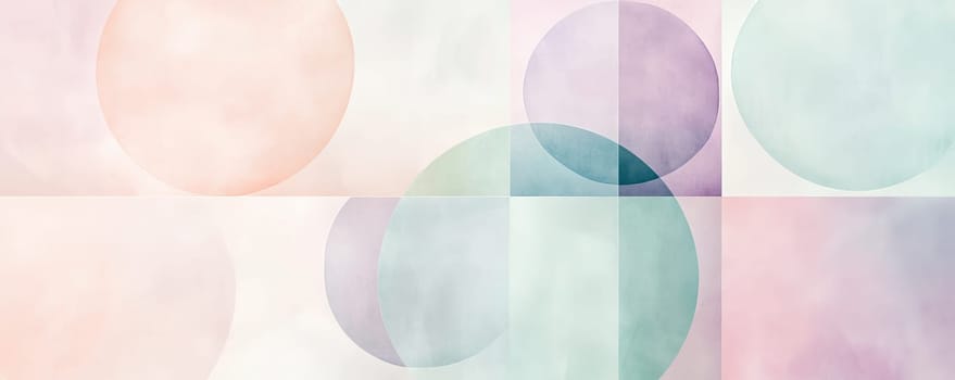 Abstract geometric circles with pastel colors, contemporary art design. Minimalist aesthetic and modern decor concept.