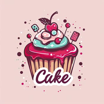 A whimsical cupcake features a cherry and vibrant toppings, embodying a fun dessert aesthetic ideal for celebrations and sweet cravings.