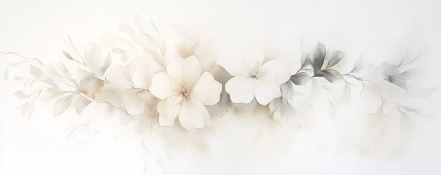 Delicate floral arrangement with light pastel colors, minimalist art. Nature and beauty concept.