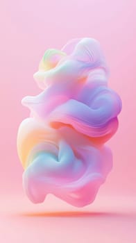 pastel colored abstract smoke cloud on pink background.
