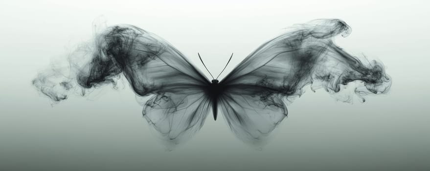 Butterfly with smoky wings on gradient background.