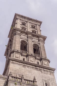 Catedral de Puebla, iconic cathedral in Puebla, Mexico. Historic architecture, religious heritage, and cultural landmark concept.