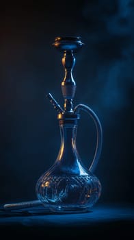 Hookah in soft dramatic lighting, studio shot. Leisure and relaxation concept.