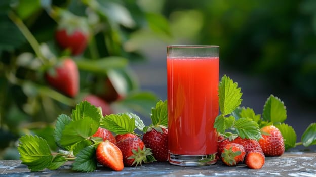 Colorful healthy smoothies and juices with fresh tropical fruits, Generative AI, drink