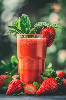 Colorful healthy smoothies and juices with fresh tropical fruits, Generative AI, drink