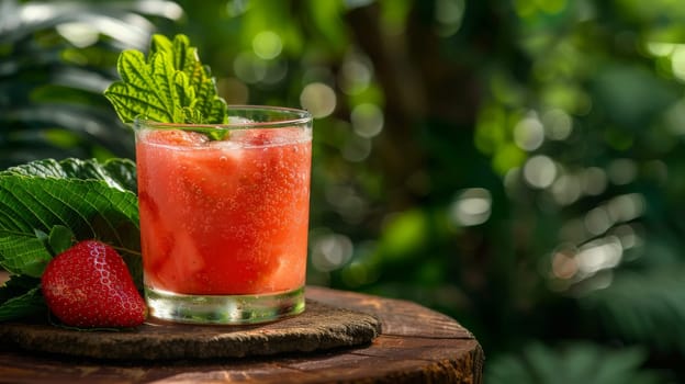 Colorful healthy smoothies and juices with fresh tropical fruits, Generative AI, drink