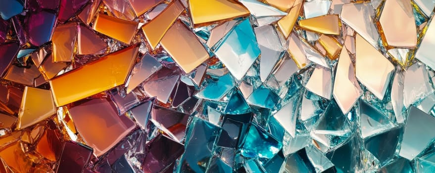 Colorful abstract geometric glass shards pattern.