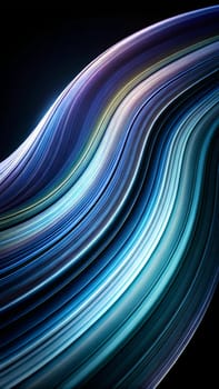 Dynamic colors flow in wavy patterns of blue and purple against a dark background, creating an engaging visual effect that captivates the viewer's attention.