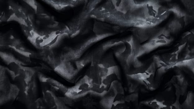 Dark camouflage fabric with abstract pattern.
