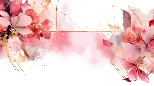 Watercolor abstract design for background of wedding or buzzy social media banner generative AI